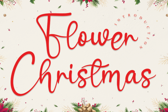 Flower Christmas Font for Web Design